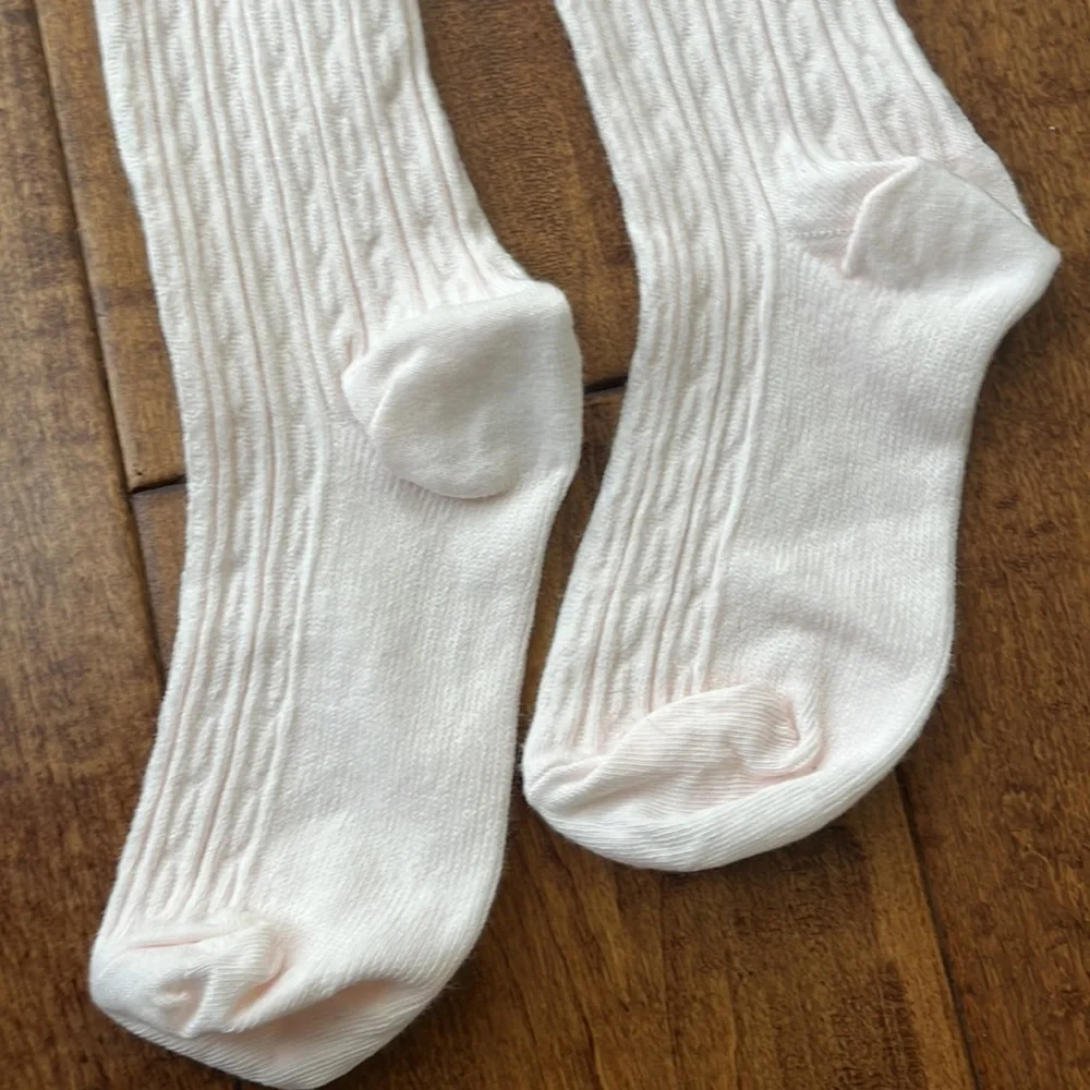 NWOT Janie and Jack Girl Petal Pink Cable Knit Tight